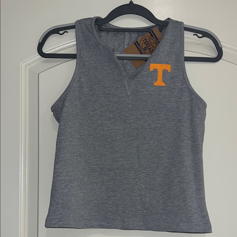 UT Pressbox Gray Tank Top with Orange Letter